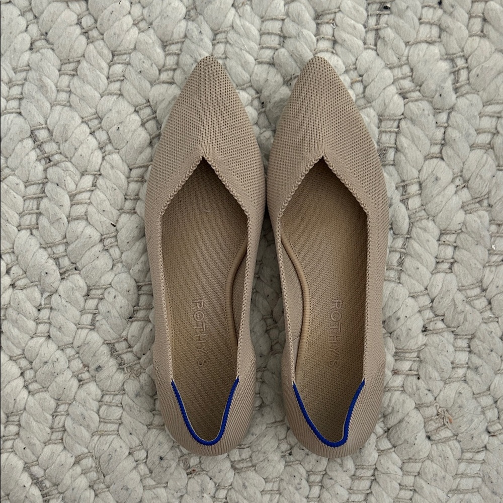 Rothy's Pointed Toe Flat in Taupe